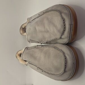 OluKai Men's Grey Moloa Genuine Shearling Convertible Slipper Shoe Sz 8 Slip-On